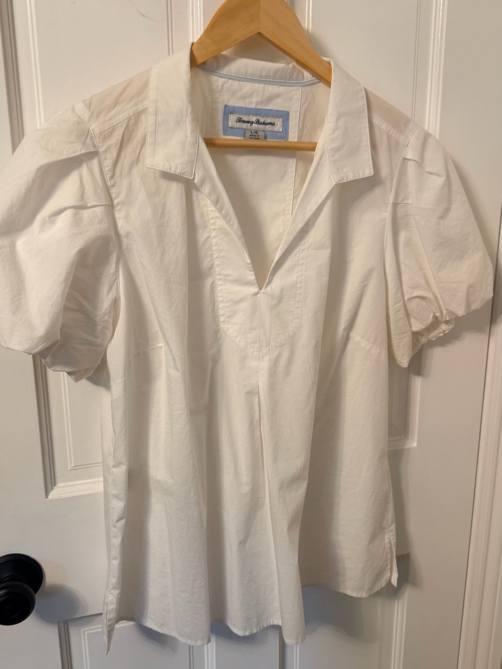Tommy Bahama White Short-Sleeve Camp Collar Popover